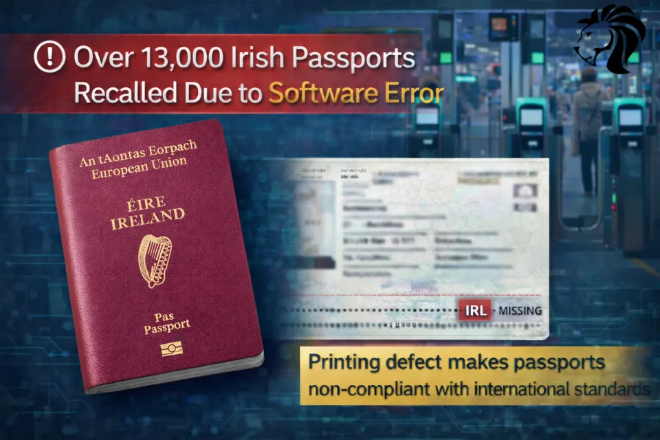 Ireland Recalls Nearly 13,000 Passports After Software Update Error