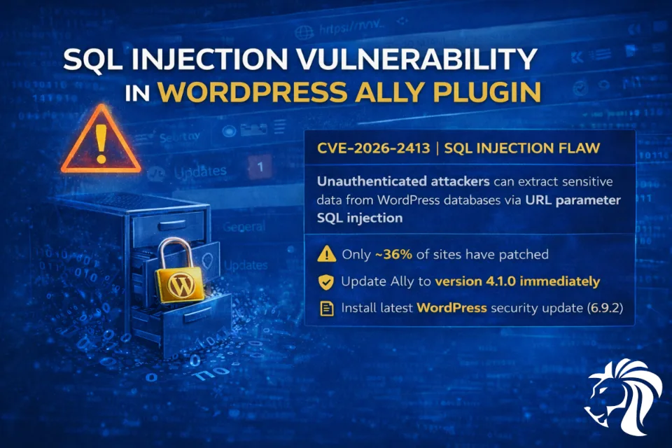 SQL Injection Vulnerability in WordPress Ally Plugin Exposes 250K+ Sites