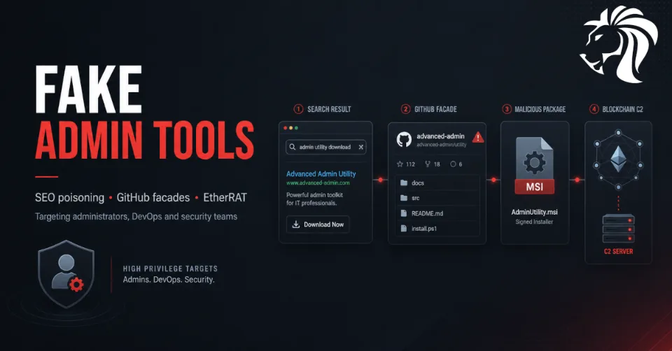 EtherRAT: Fake Admin Tools, GitHub Facades, and Blockchain-Based C2 Target Enterprise IT Teams