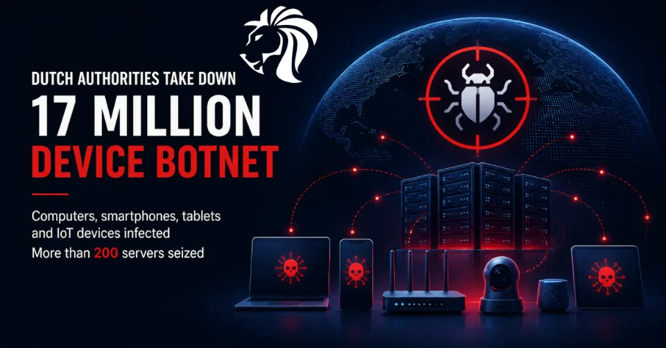 Dutch Authorities Take Down Massive Botnet of 17 Million Infected Devices